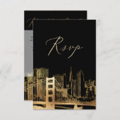 PixDezines RSVP San Francisco Skyline/Faux Gold (Devant / Derrière)