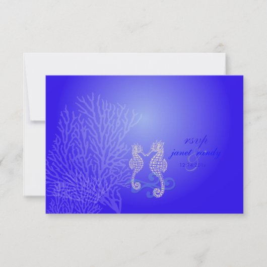 PixDezines rsvp Seahorse, bleu cobalt, beach party (Devant)