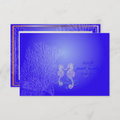 PixDezines rsvp Seahorse, bleu cobalt, beach party (Devant / Derrière)