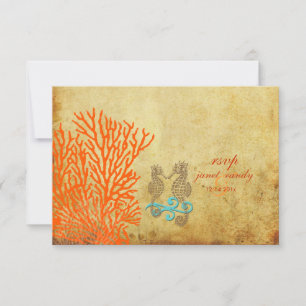 PixDezines rsvp  Seahorse, strandpartij Kaartje