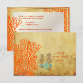 PixDezines rsvp  Seahorse, strandpartij Kaartje (Voorkant / Achterkant)