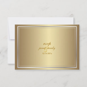 PixDezines rsvp sjabloon/faux metallic Kaartje