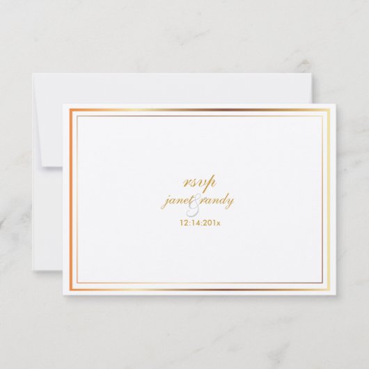 PixDezines rsvp sjabloon/zilver+vals goud Kaartje (Voorkant)