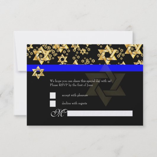 PixDezines rsvp Star de David, Bar Mitzvah (Dos)