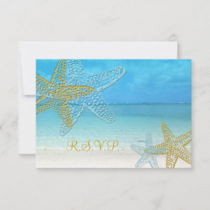 PixDezines rsvp Starfish/Beach Weddings Kaartje
