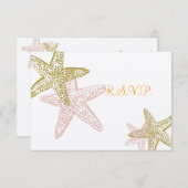 PixDezines rsvp Starfish rose, mariage sur la plag (Devant / Derrière)