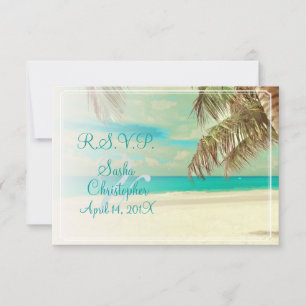 PixDezines rsvp strand, tropisch paradijs Kaartje