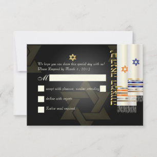 PixDezines rsvp talit/bnai mitzvah/diy kleur Kaartje