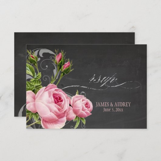 PixDezines rsvp tchalkboard+roses vintages+pivots (Devant / Derrière)