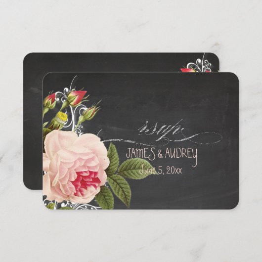 PixDezines rsvp tchalkboard+roses vintages+pivots (Devant / Derrière)