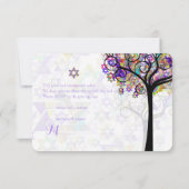 PixDezines RSVP TREE OF LIFE BAT MITZVAH/PURPLE (Dos)