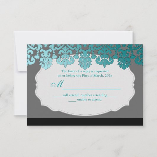 PixDezines rsvp turquoise flore damask/do-it-yours (Dos)