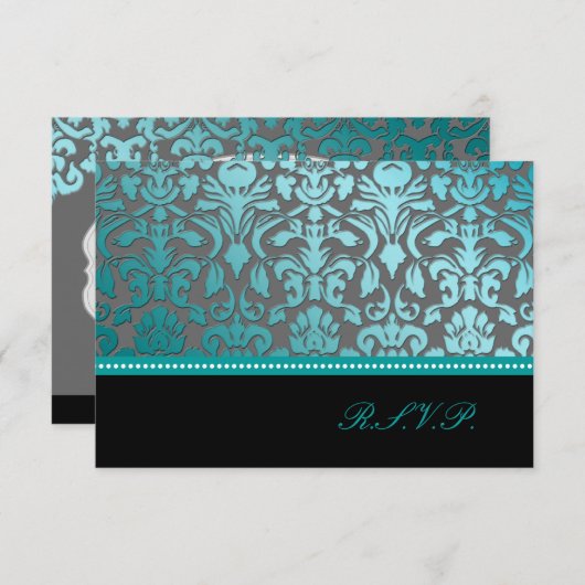 PixDezines rsvp turquoise flore damask/do-it-yours (Devant / Derrière)