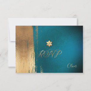 PixDezines RSVP Turquoise foncé Mitzvah ✡