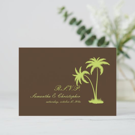 PixDezines rsvp Twin Palms, Chocolate+Kiwi (Staand voorkant)