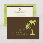 PixDezines rsvp Twin Palms, Chocolate+Kiwi Kaartje (Voorkant / Achterkant)