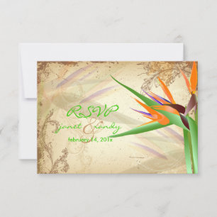 PixDezines RSVP VINTAGE BIRD OF PARADISE