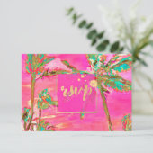 PixDezines RSVP Vintage Hawaiian Beach/Rose (Debout devant)