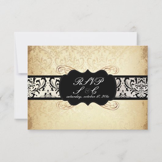 PixDezines rsvp Vintage Rossi Damask, Champagne (Devant)