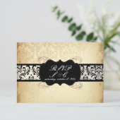 PixDezines rsvp Vintage Rossi Damask, Champagne (Debout devant)