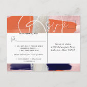 PixDezines RSVP w Meals, moderne koraal + marine K Uitnodiging Briefkaart (Achterkant)