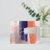 PixDezines RSVP w Meals, moderne koraal + marine K Uitnodiging Briefkaart (Staand voorkant)