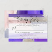 PixDezines RSVP w Repas, Art Moderne, Argent Viole (Devant / Derrière)