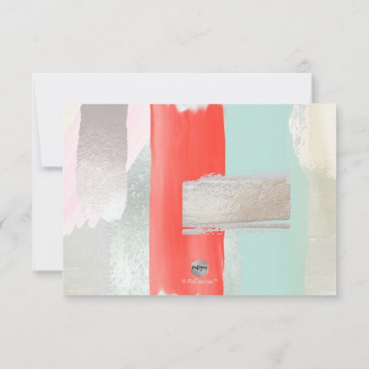 PixDezines RSVP w Repas, Art Moderne, Corail Mint (Dos)