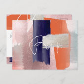 PixDezines RSVP w Repas, Cartes Modernes Coral+Mar (Devant / Derrière)