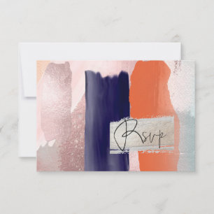 PixDezines RSVP Watercolor Block Navy Blush