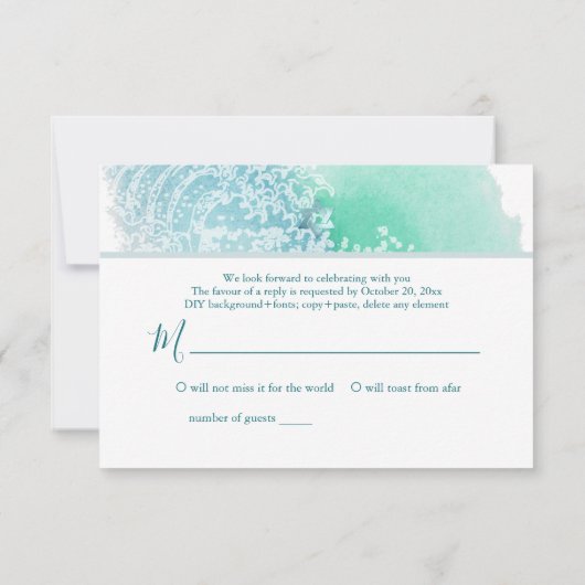 PixDezines RSVP Watercolor Waves Bat mitzvah ✡ (Dos)