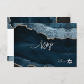 PixDezines RSVP Waterverf Agate Bar Mitzvah ✡ (Voorkant / Achterkant)