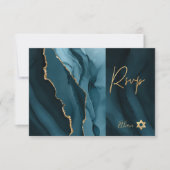 PixDezines RSVP Waterverf Agate Bar Mitzvah ✡ Kaartje (Voorkant)