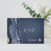 PixDezines RSVP Waterverf Agate Bar Mitzvah ✡ Kaartje (Staand voorkant)