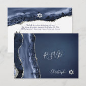 PixDezines RSVP Waterverf Agate Bar Mitzvah ✡ Kaartje (Voorkant / Achterkant)