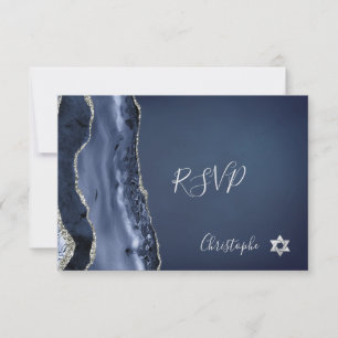PixDezines RSVP Waterverf Agate Bar Mitzvah ✡ Kaartje