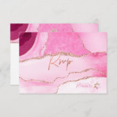 PixDezines RSVP Waterverf Agate Bat Mitzvah ✡ (Voorkant / Achterkant)