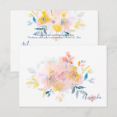 PixDezines RSVP Waterverf Bloemen Bat Mitzvah ✡ (Voorkant / Achterkant)