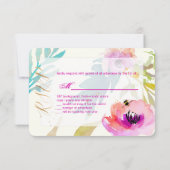 PixDezines RSVP Waterverf Bloemen/Roze Kaartje (Achterkant)
