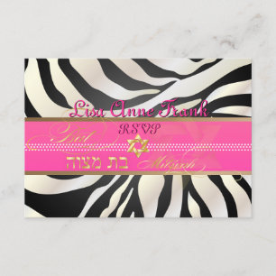 PixDezines rsvp Zebra, noir Bat mitzvah/DO-IT-YOUR
