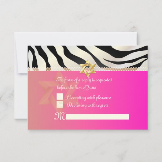 PixDezines rsvp Zebra, noir Bat mitzvah/do-it-your (Dos)