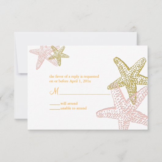 PixDezines rsvp, zeester voor 5 x 7 RSVP Kaartje (Achterkant)