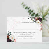 PixDezines Rustic Bloom Waterverf RSVP w Maaltijd Kaart (Staand voorkant)