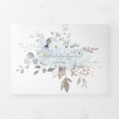 PixDezines Rustic Dusty Blue Rozen Eucalyptus Drieluik Uitnodiging (Cover)