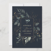PixDezines Rustic Eucalyptus Navy Bruncy Bubble Kaart (Achterkant)