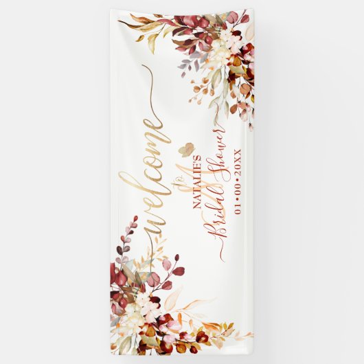 PixDezines Rustic Herfst Gum Eucalyptus Banner (Verticaal)