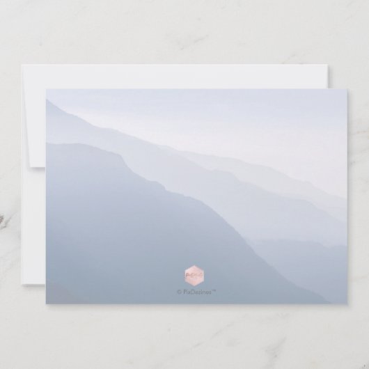 PixDezines Rustic Misty Mountain Range Kaart (Achterkant)