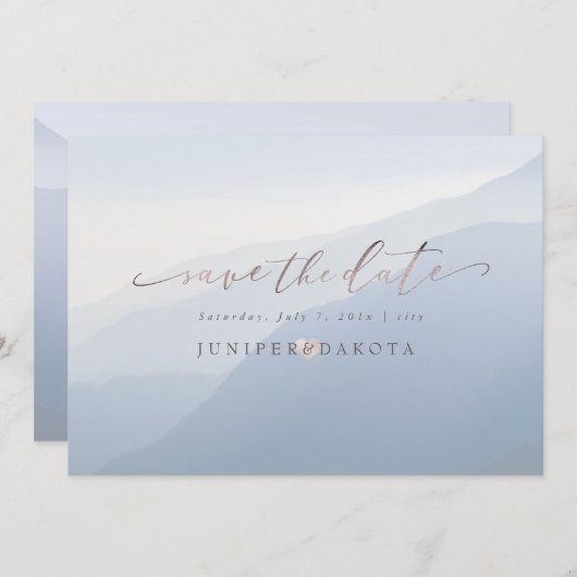 PixDezines Rustic Misty Mountain Range Kaart (Voorkant / Achterkant)