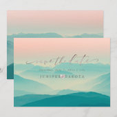 PixDezines Rustic Misty Mountain Range Ombre Blush Kaart (Voorkant / Achterkant)