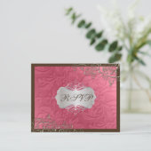 PixDezines rustic swirls/faux Silver RSVP Kaartje (Staand voorkant)